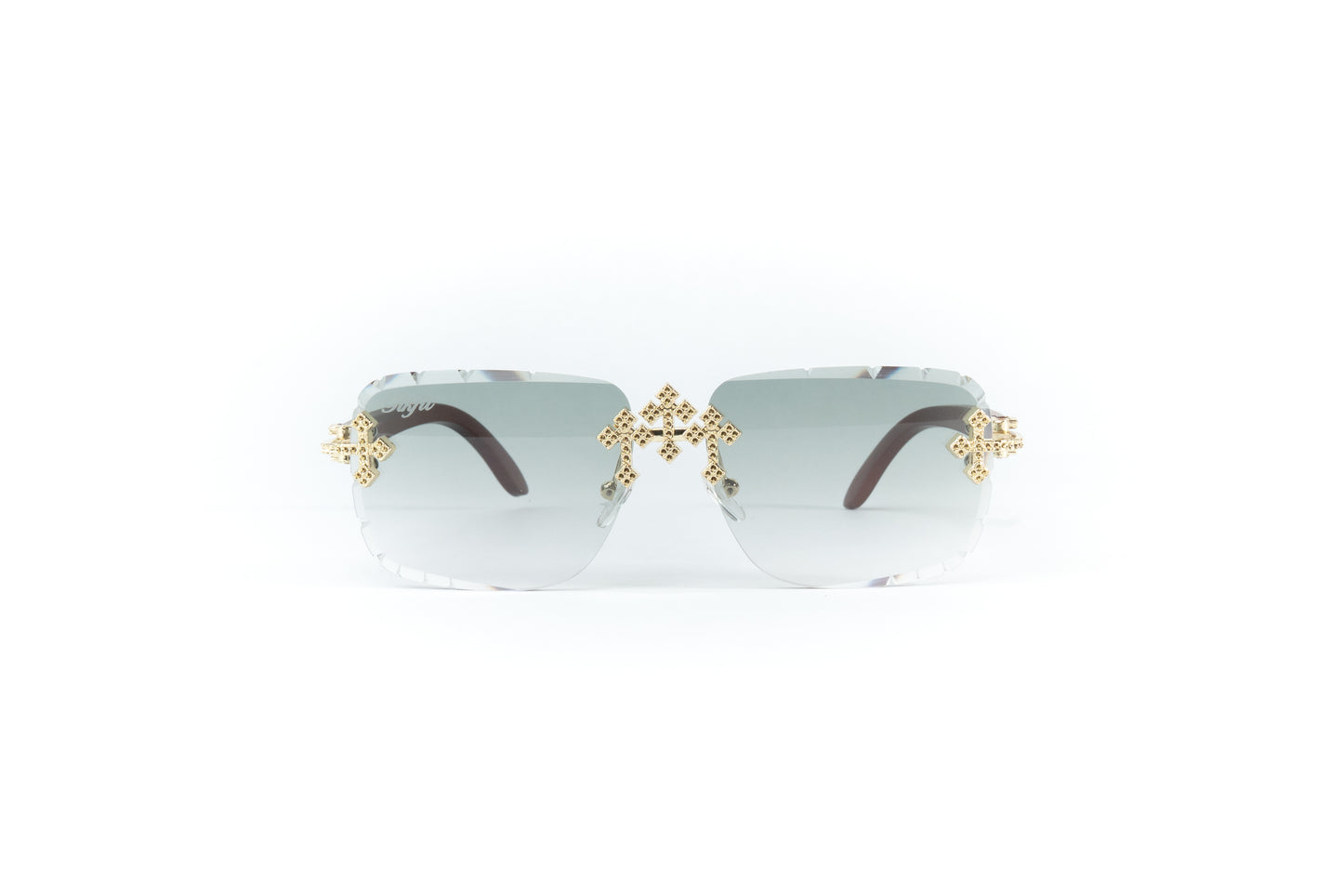 FF Gold Cross Sunglasses - Green