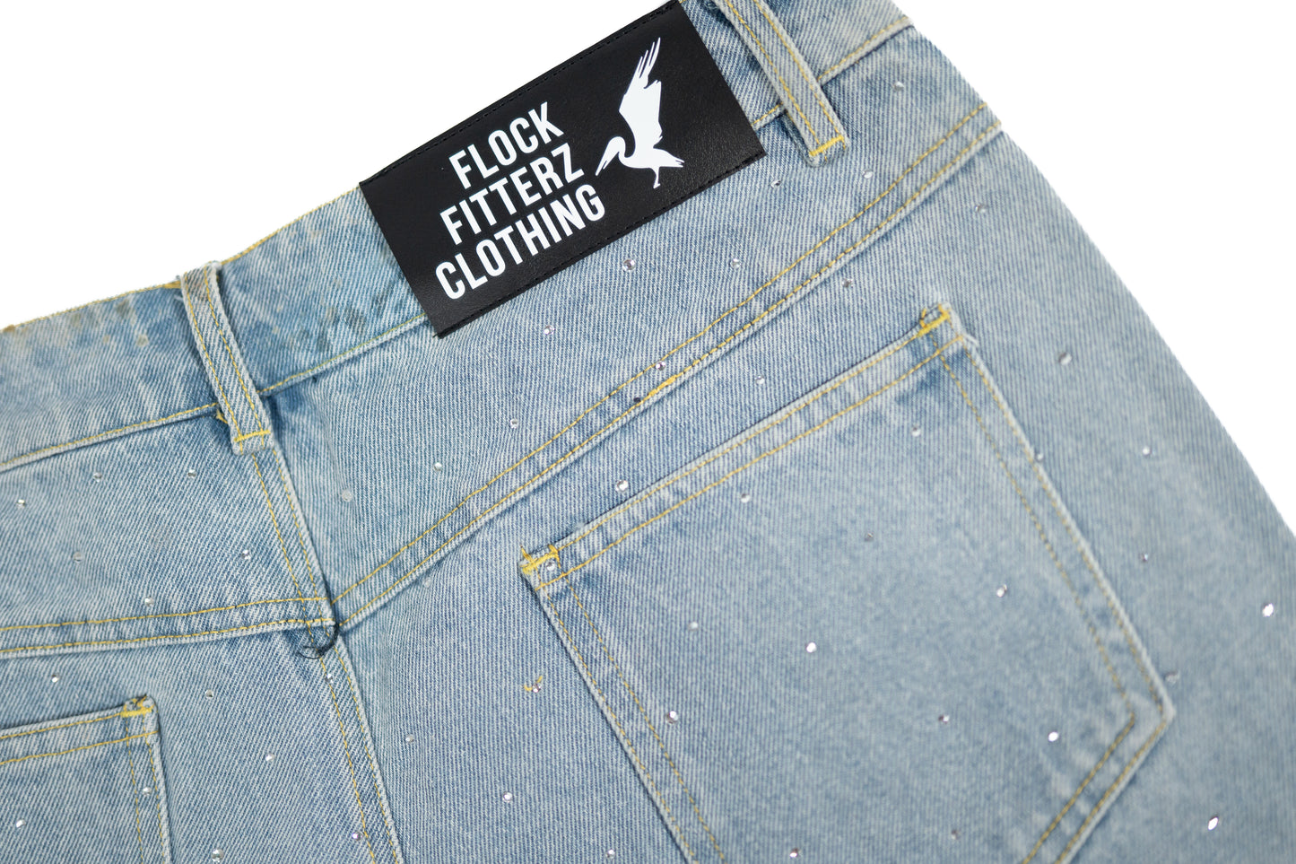 FF Rhinestone Jorts - Light Demin