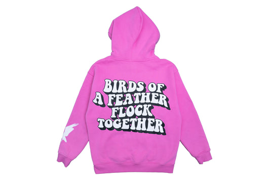 "Birds Of A Feather" Hoodie - Pink