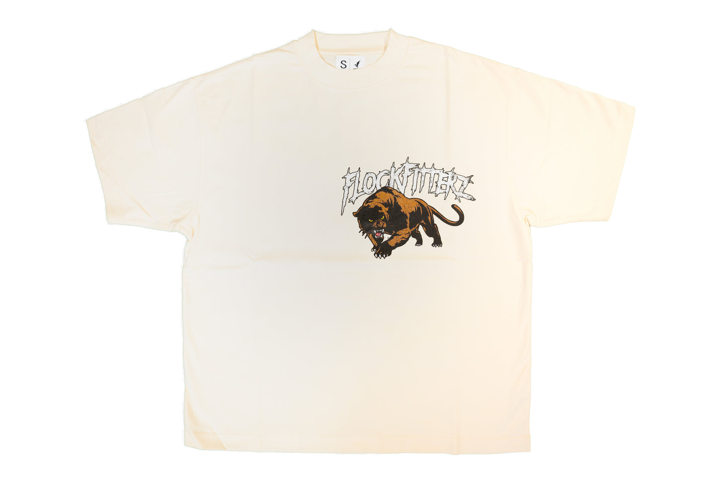 "Fearless Panther" Tee - Cream/Brown