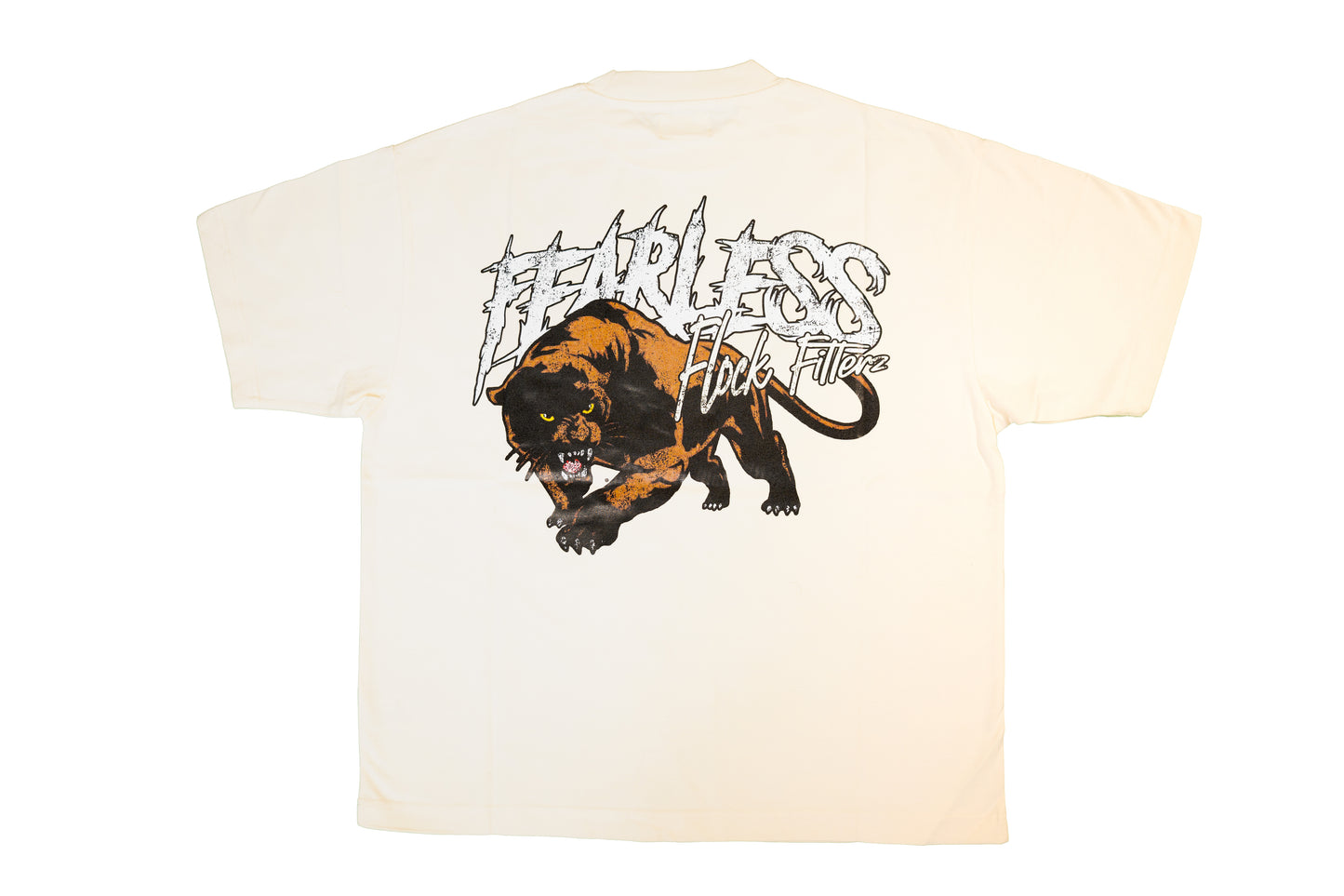 "Fearless Panther" Tee - Cream/Brown