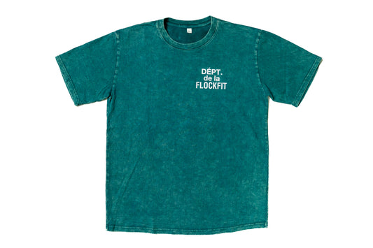 "Dept. de la FlockFit" Washed Tee - Green