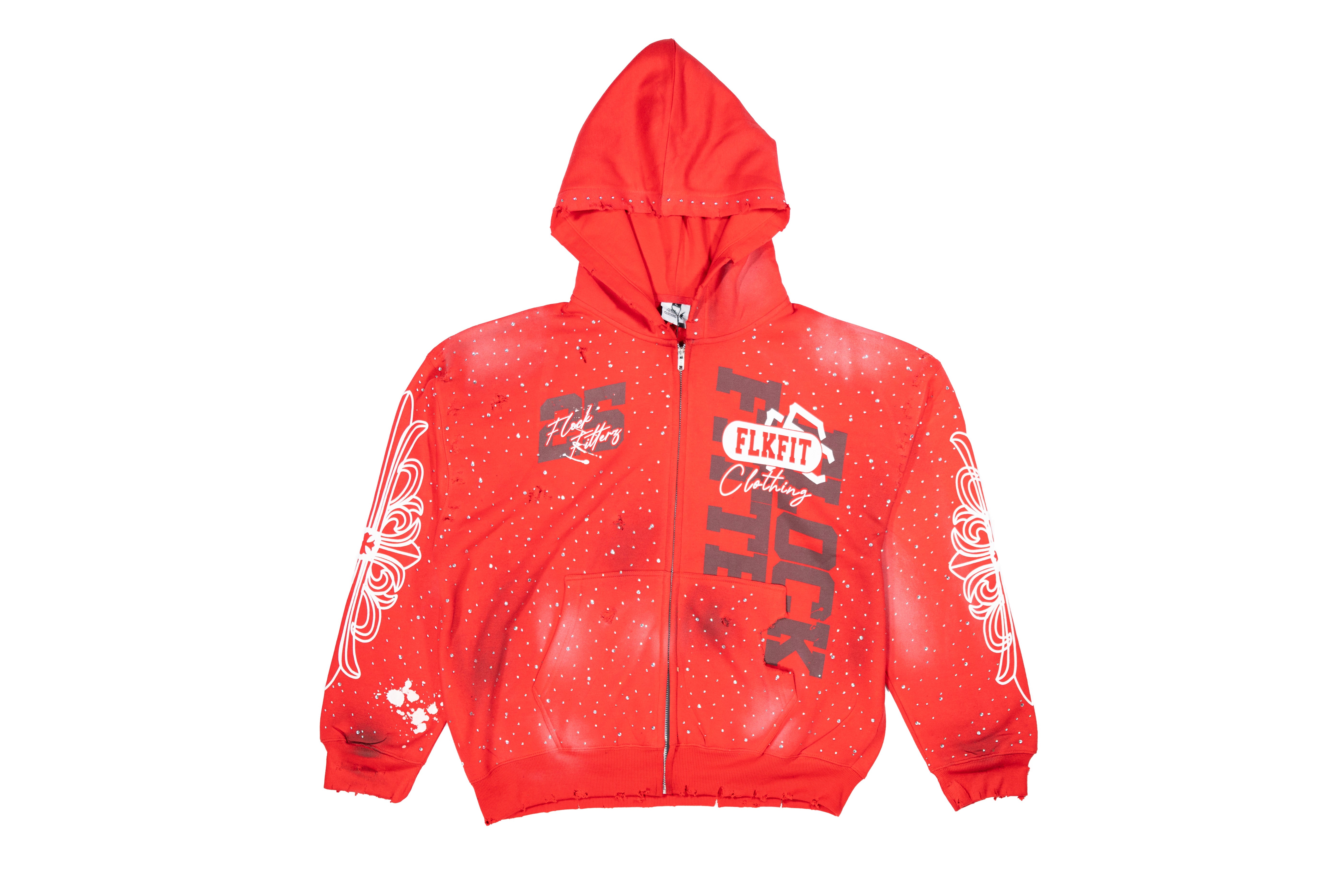 FF Rhinestone Hoodie - Red