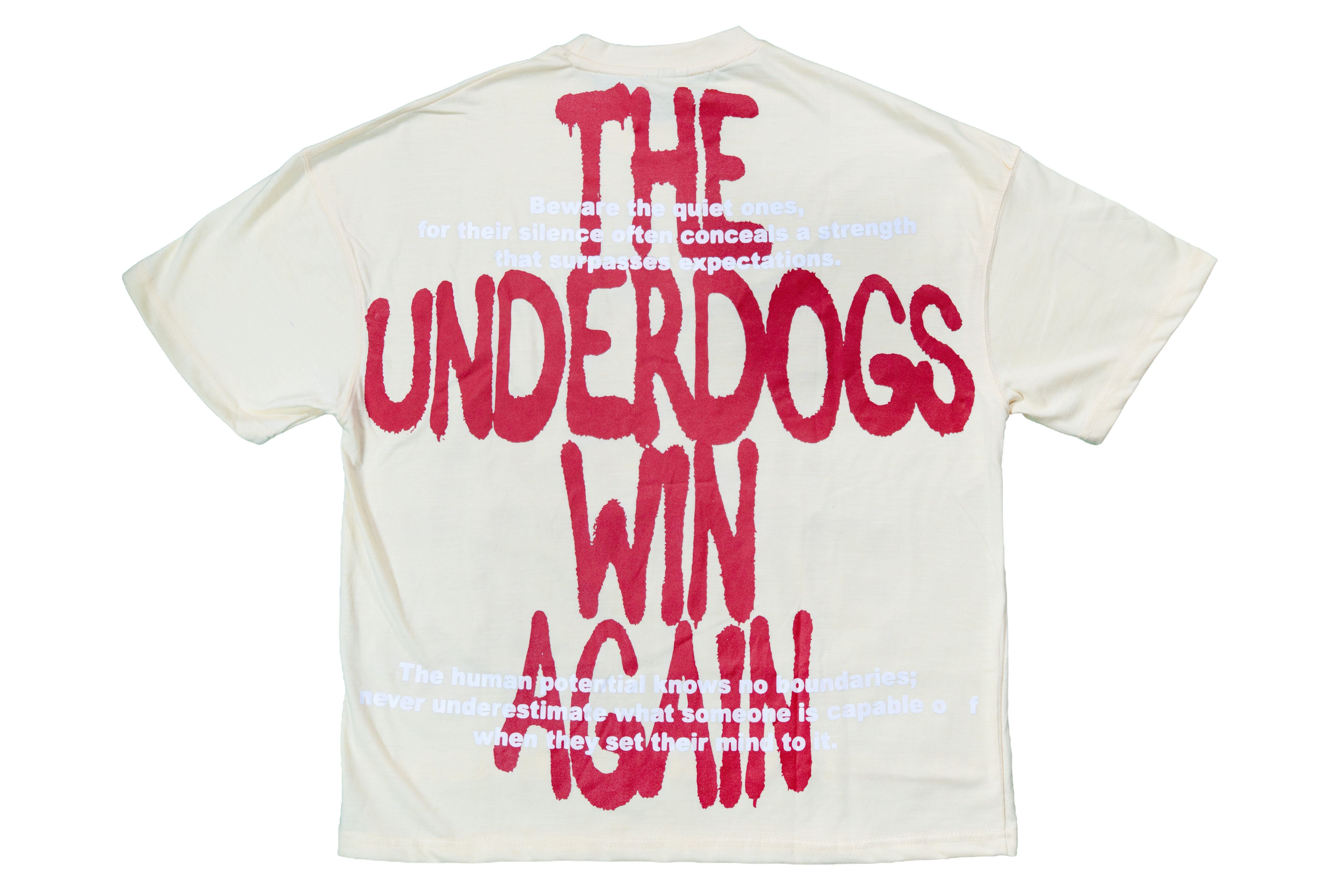 'Underdog' Tee - Cream/Red