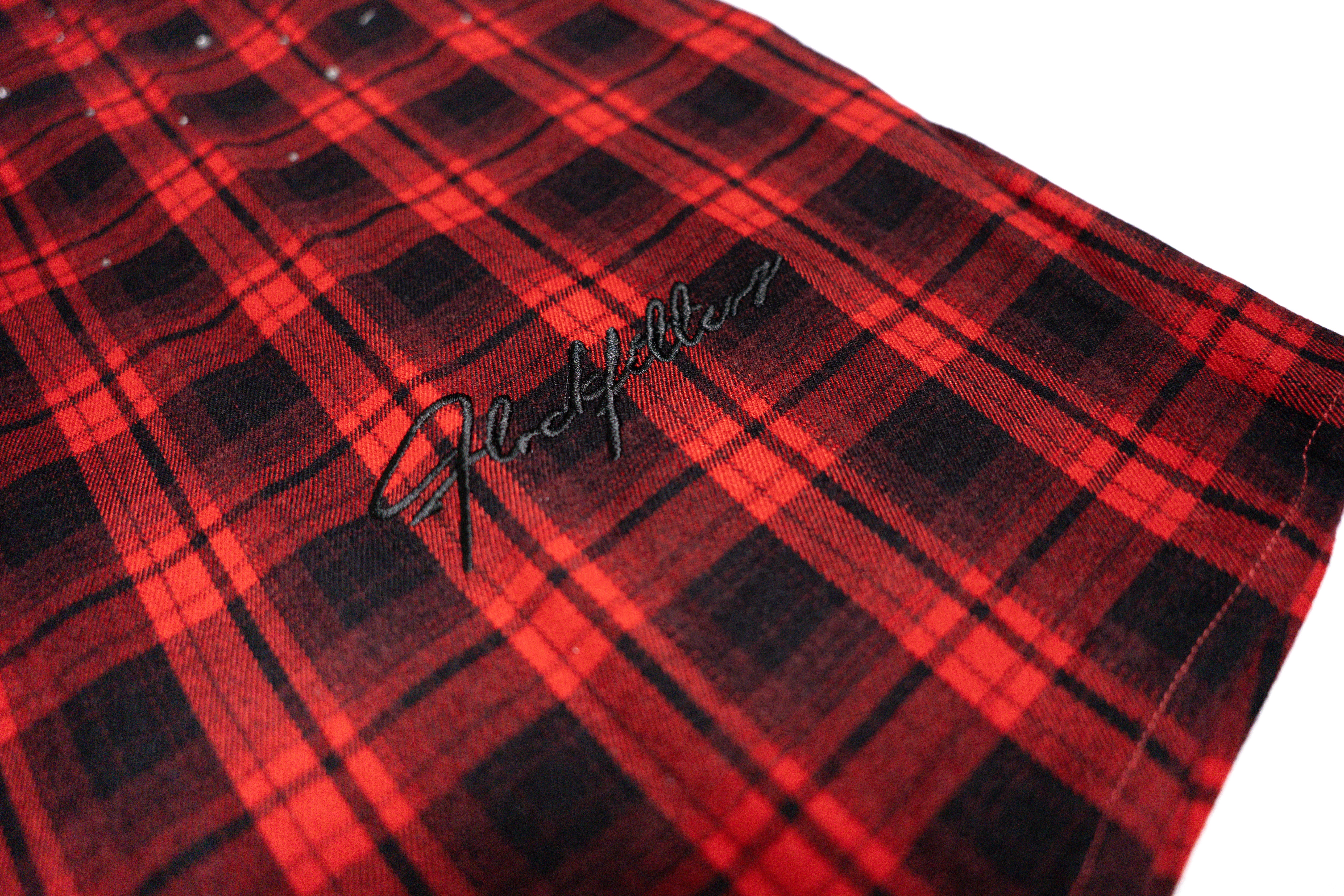 FF Rhinestone Flannel - Red/Black