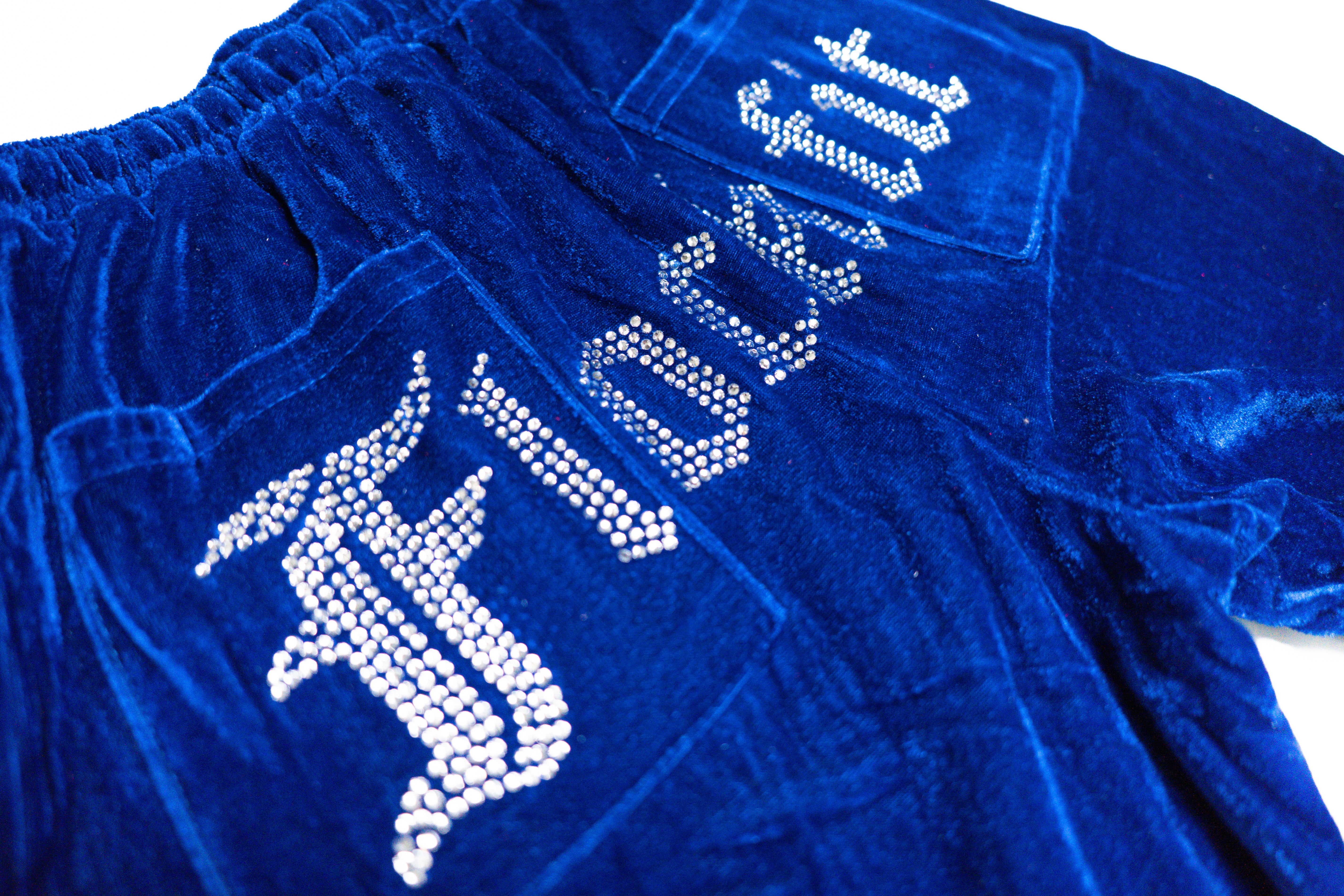 FF Velour Track Pants - Blue