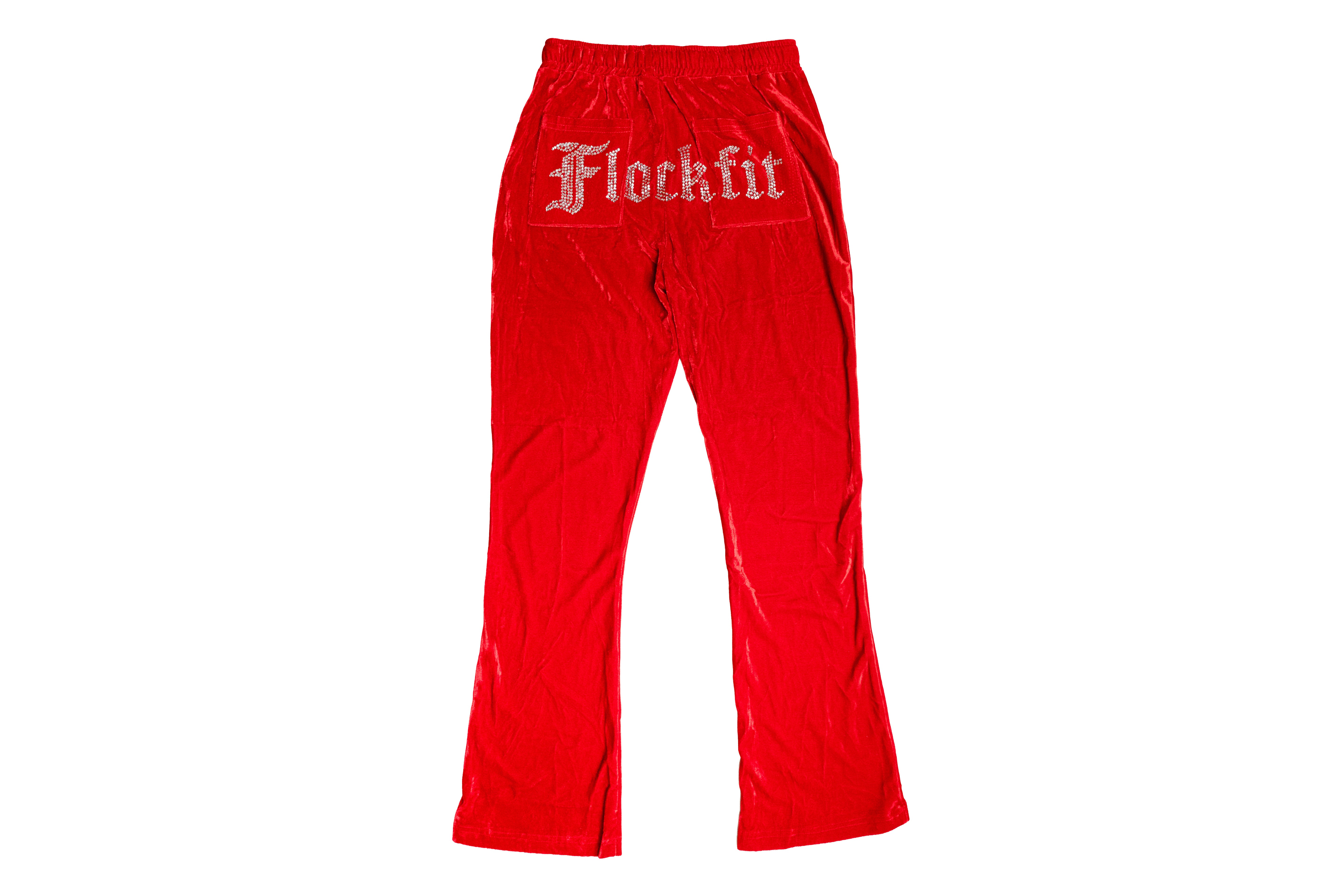 FF Velour Track Pants - Red