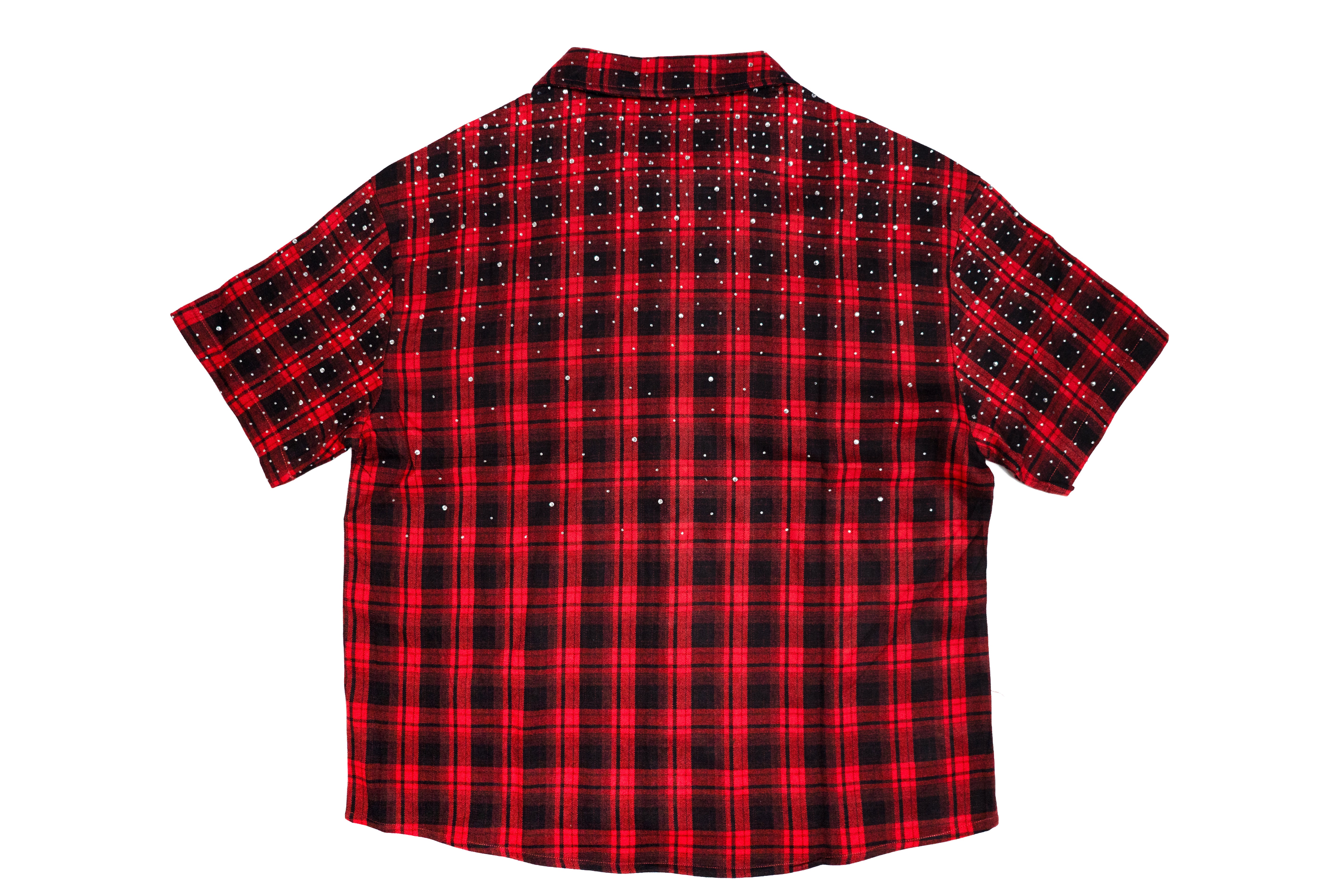 FF Rhinestone Flannel - Red/Black