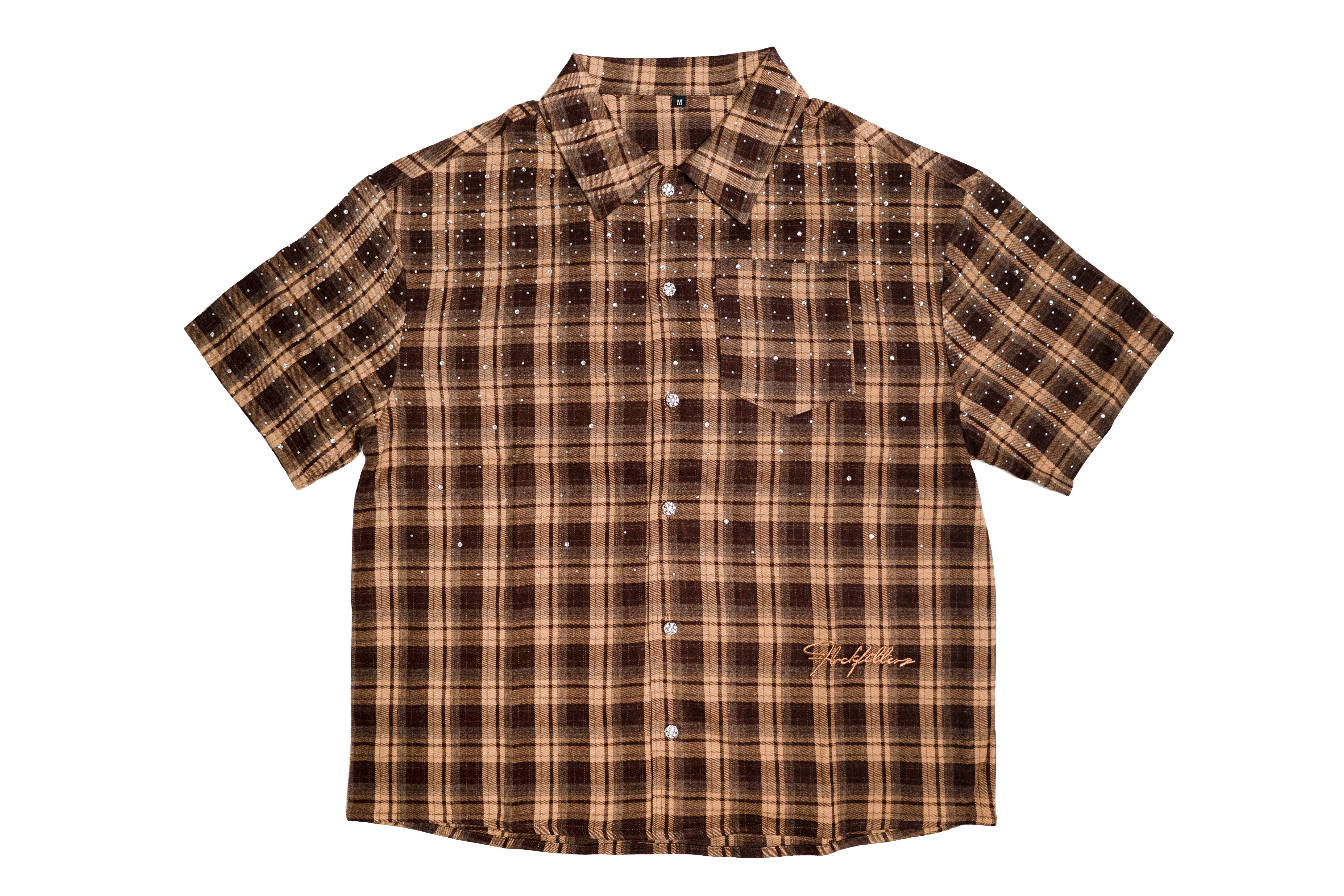 FF Rhinestone Flannel - Brown