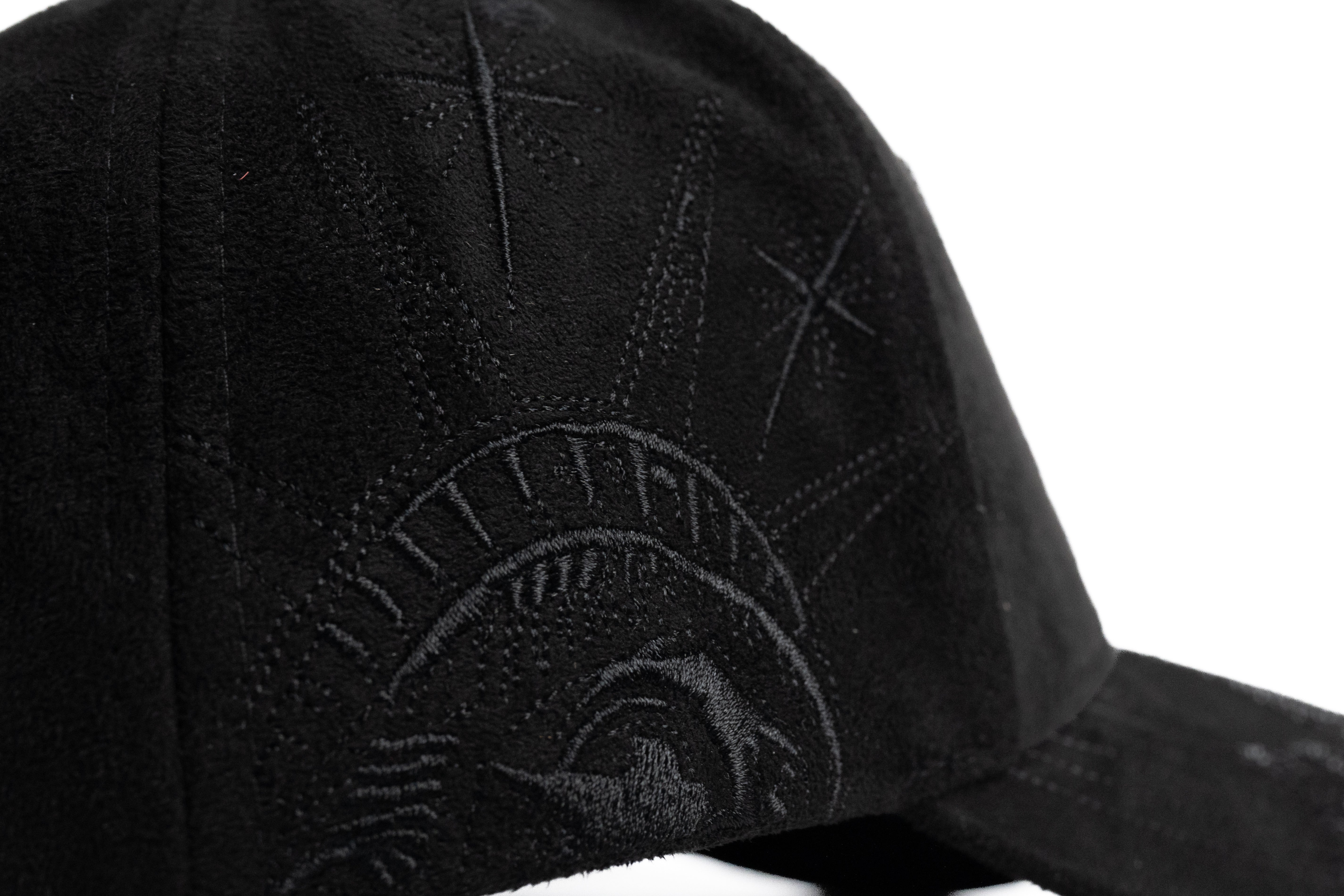 FF Rhinestone Suede Trucker Hat - Black