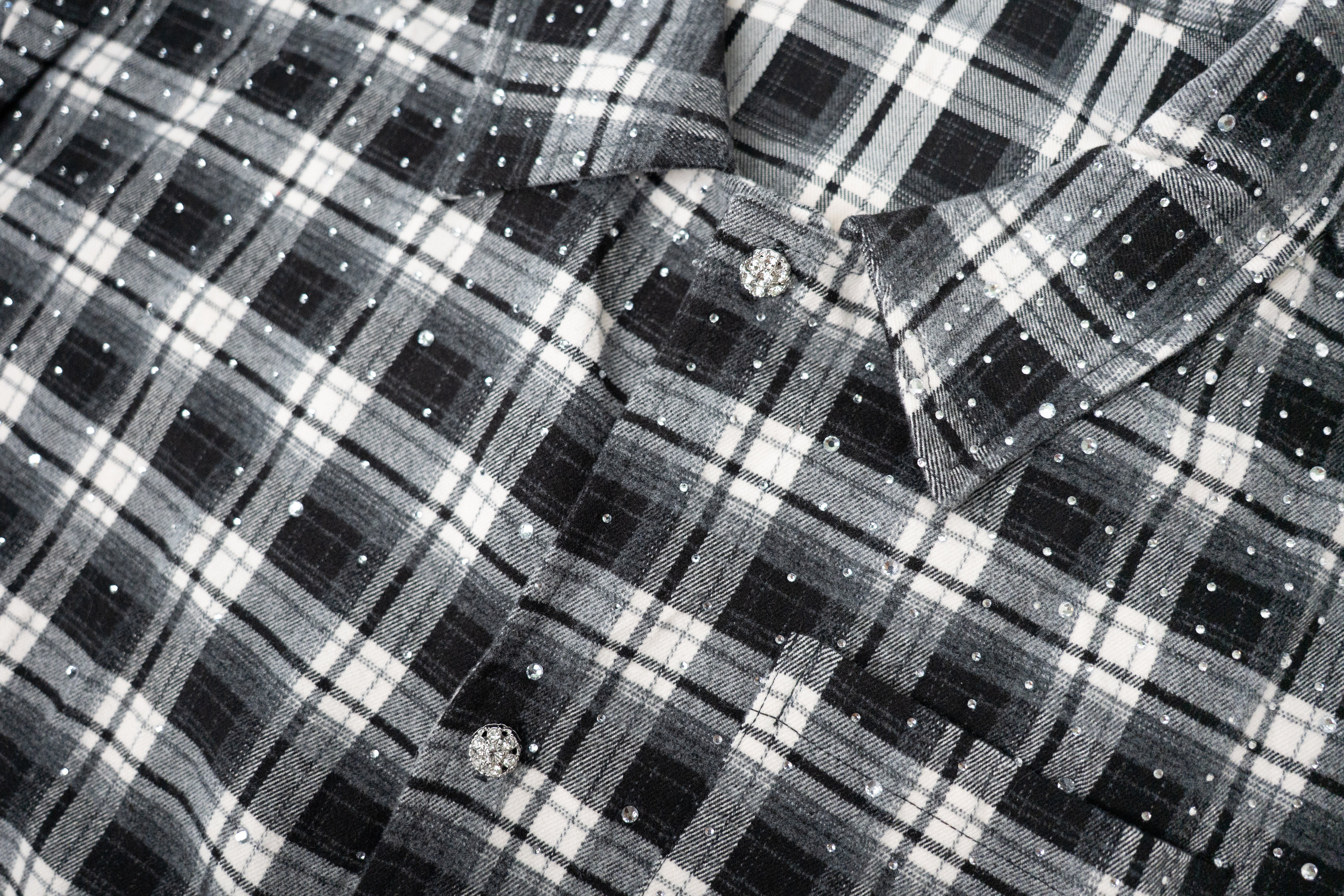 FF Rhinestone Flannel - Black