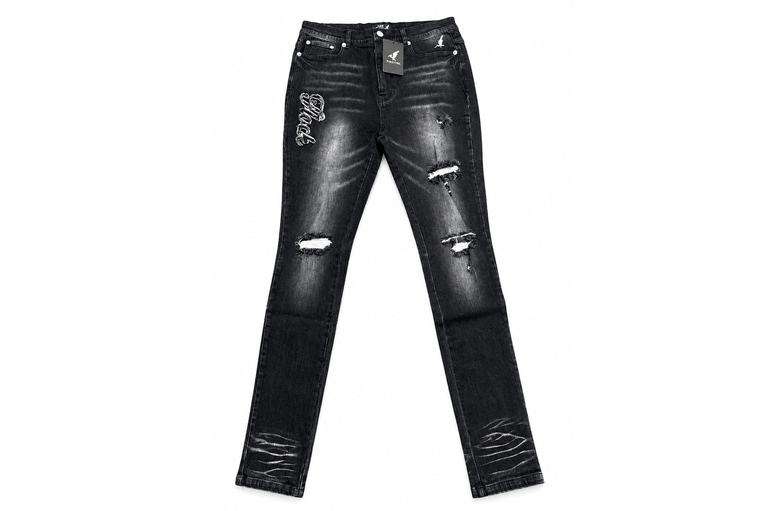FF Distressed Denim Jeans - Black