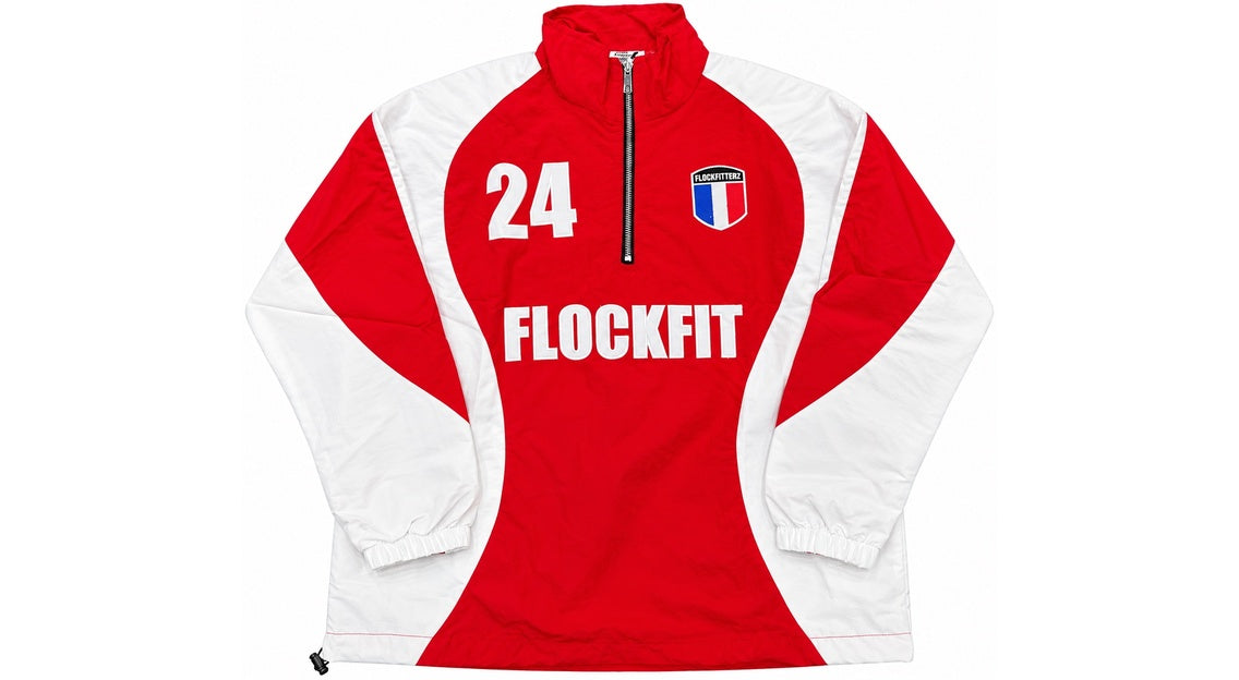 FF France Quarter Zip Windbreaker Jacket - Red