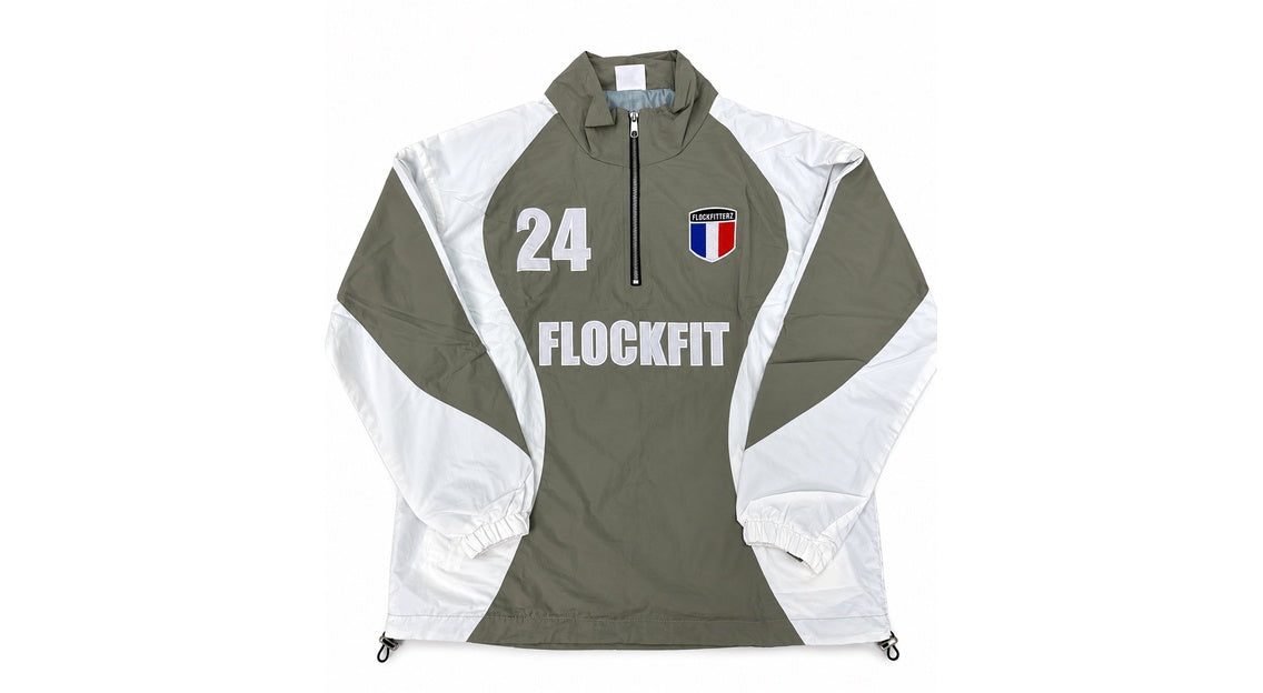 FF France Quarter Zip Windbreaker Jacket - Gray