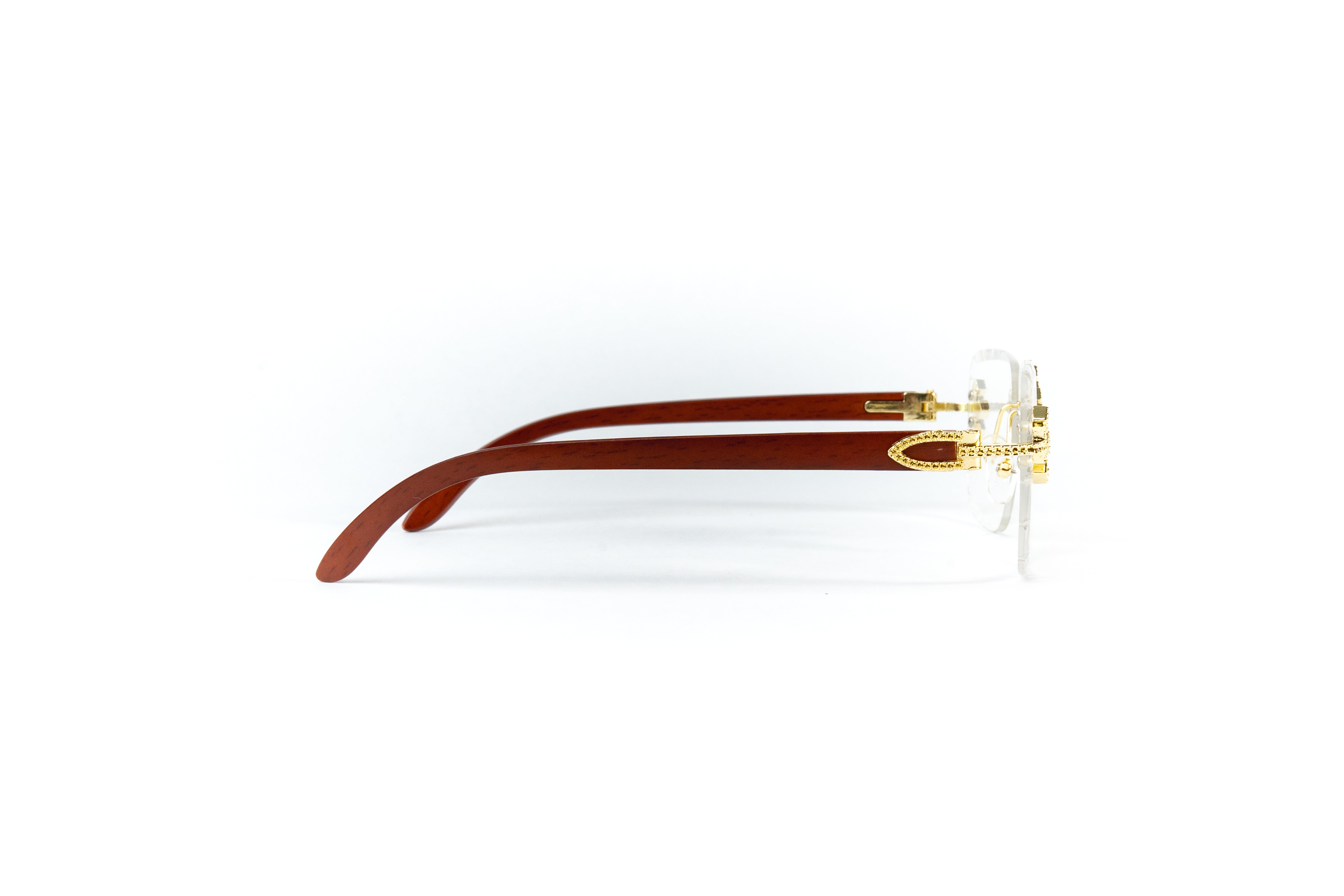 FF Gold Cross Sunglasses - Clear