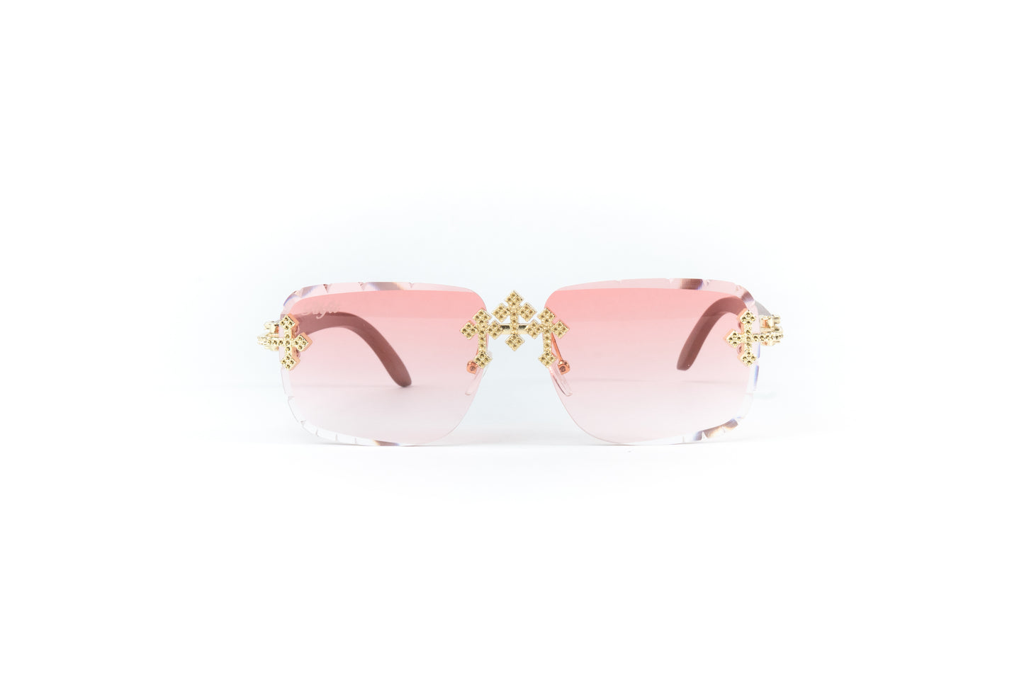 FF Gold Cross Sunglasses - Pink