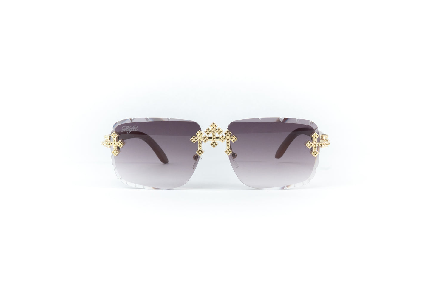 FF Gold Cross Sunglasses - Gray