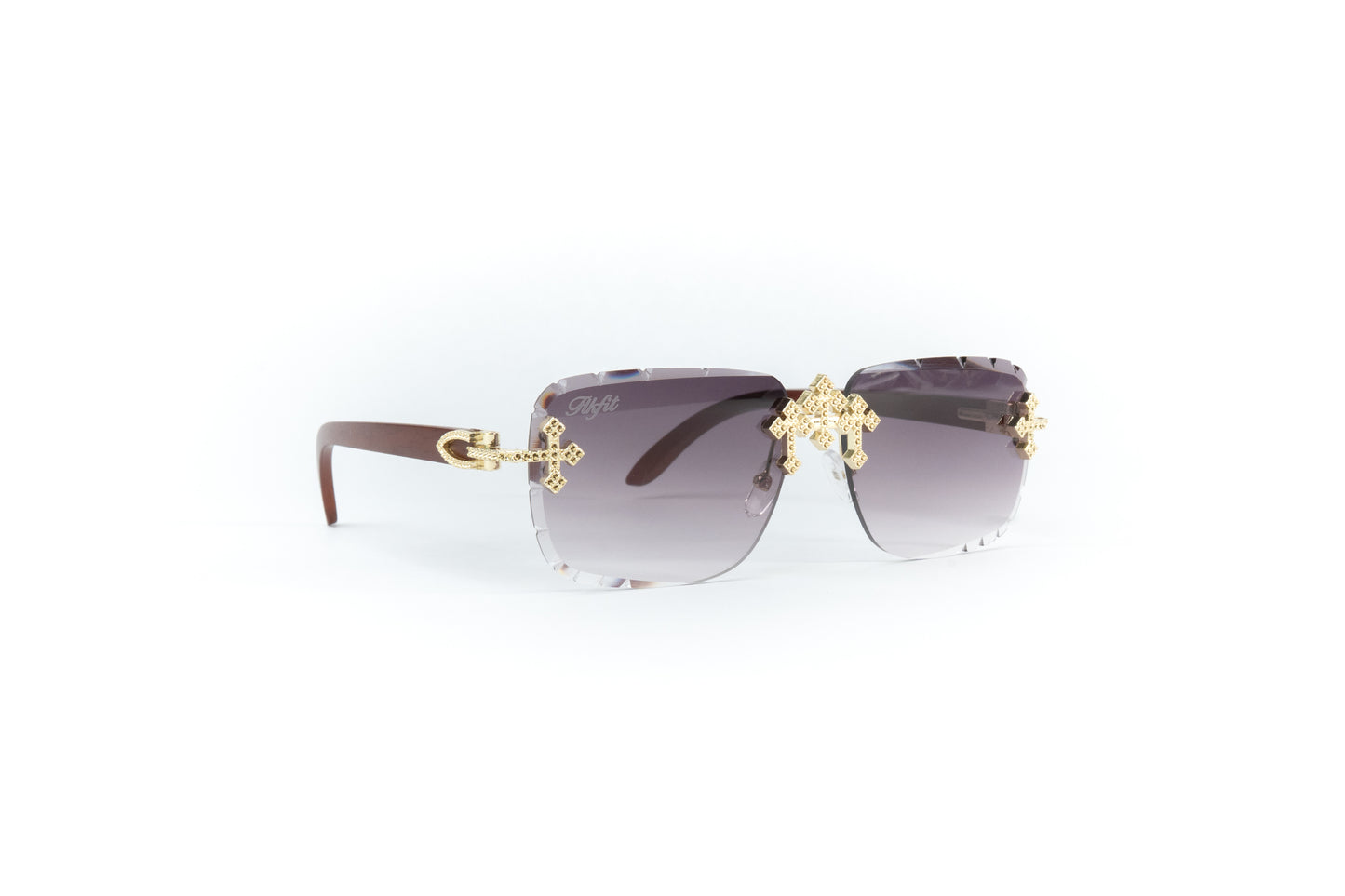 FF Gold Cross Sunglasses - Gray