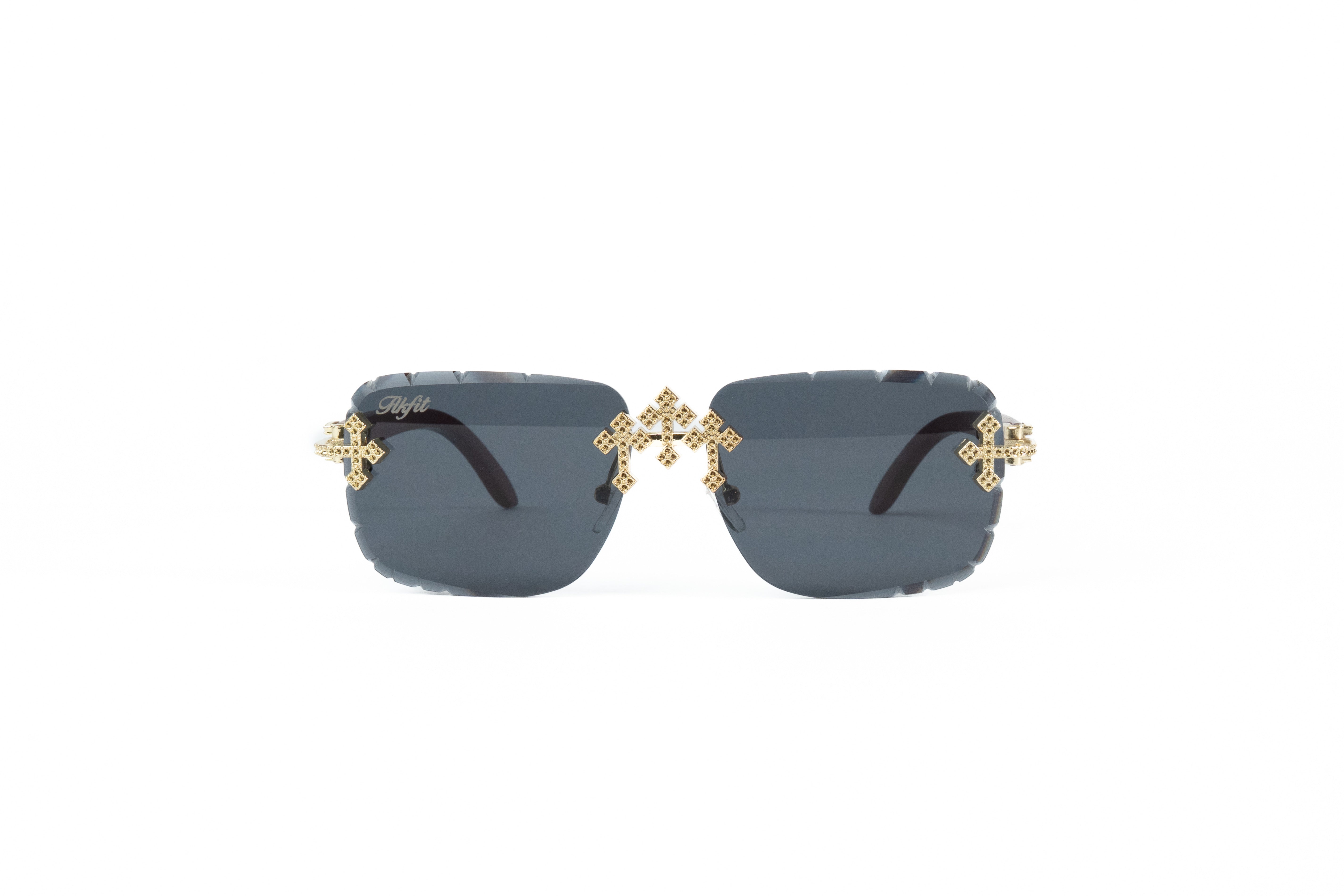 FF Gold Cross Sunglasses - Black
